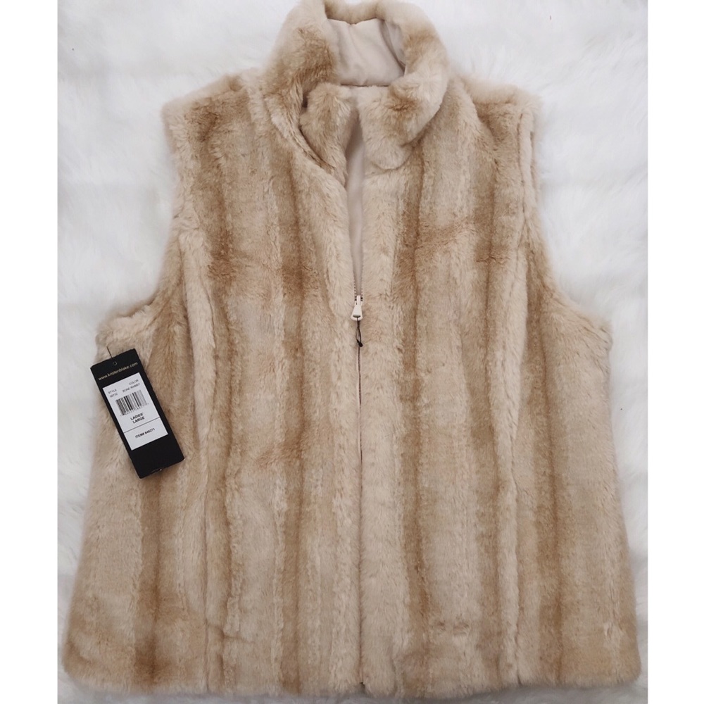 Kristin Blake faux fur, reversible vest, size L